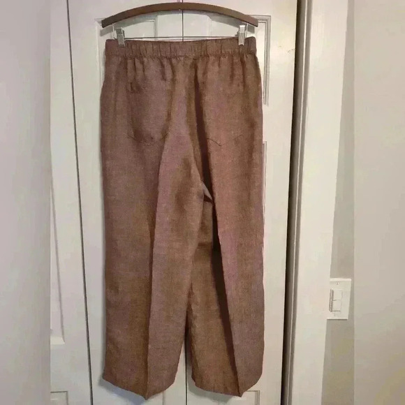 Cynthia Rowley 100% Linen wide legged pants | Heather burgundy | Size Large - Picture 3 of 5